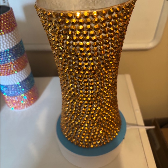 Hand Crafted Other - Elegant Gold Crystal Table Lamp